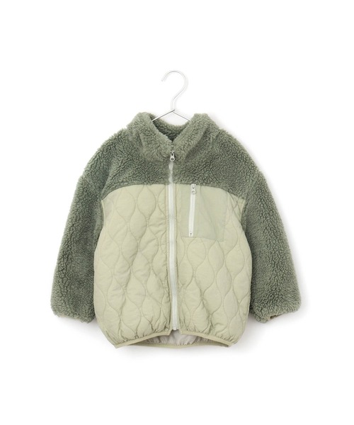 MAKE YOUR DAY（メイクユアデイ）の「ボアキルト切替ブルゾン■80～140cm（ブルゾン・キッズ・ブラウン/カーキ/ミント・90/100/80/120/110/130/140）」の6枚目の写真