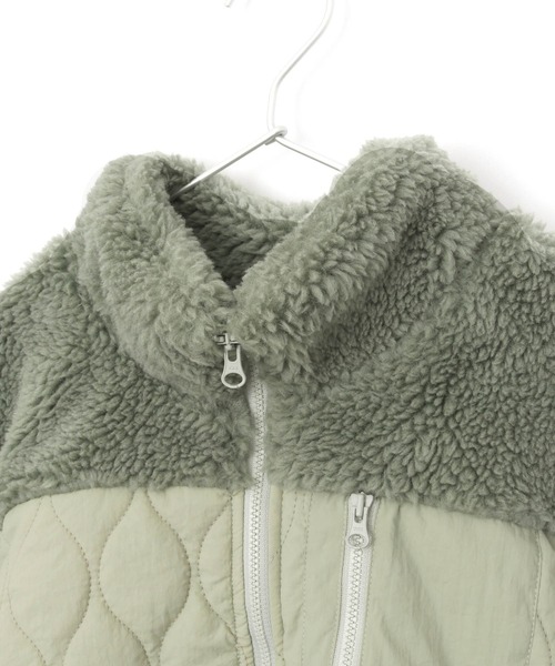 MAKE YOUR DAY（メイクユアデイ）の「ボアキルト切替ブルゾン■80～140cm（ブルゾン・キッズ・ブラウン/カーキ/ミント・90/100/80/120/110/130/140）」の8枚目の写真