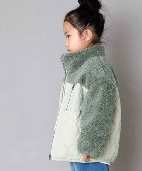 MAKE YOUR DAY（メイクユアデイ）の「ボアキルト切替ブルゾン■80～140cm（ブルゾン・キッズ・ブラウン/カーキ/ミント・90/100/80/120/110/130/140）」の21枚目の写真