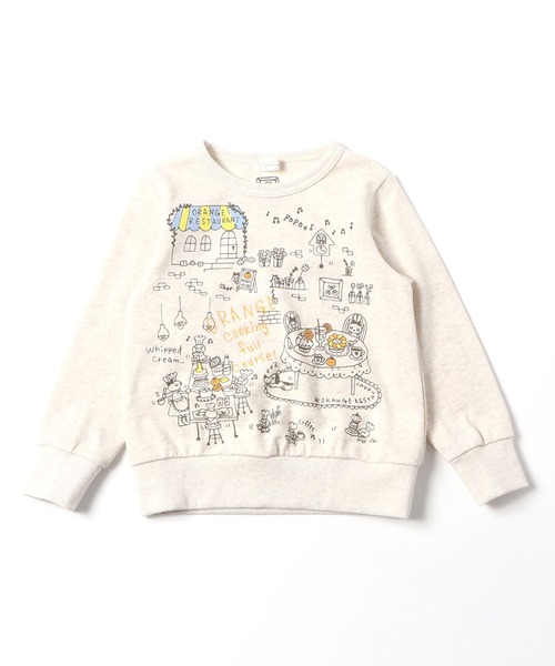 KP（ケーピー）の「【日本製】mimiちゃんオレンジレストランモチーフのトレーナー(100-130cm)（スウェット・キッズ・オレンジ/オートミール・110cm/100cm/120cm/130cm）」の8枚目の写真