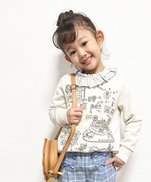 KP（ケーピー）の「【日本製】mimiちゃんオレンジレストランモチーフのトレーナー(100-130cm)（スウェット・キッズ・オレンジ/オートミール・110cm/100cm/120cm/130cm）」の9枚目の写真