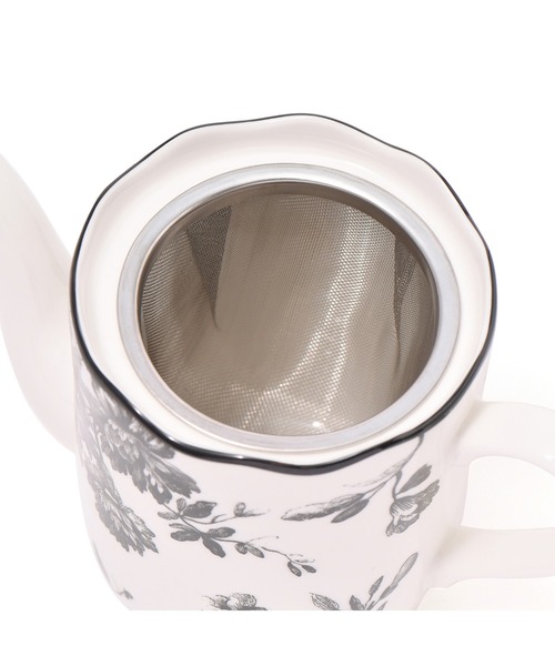 Francfranc（フランフラン）の「クラシックフラワー ティーポット ブラック（食器・レディース・ブラック・FREE）」の2枚目の写真