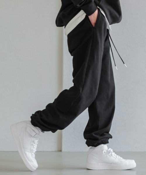 SIDEWAY STANCE（サイドウェイスタンス）の「【SIDEWAY STANCE】バルーンシルエット イージー スウェット ジョガーパンツ（スウェットパンツ・メンズ・ネイビー/杢グレー/ブラック・LARGE/X-LARGE/MEDIUM）」の2枚目の写真
