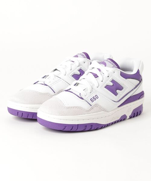 NEW BALANCE（ニューバランス）の「【重複登録　入荷禁止】BB550（スニーカー・メンズ・ホワイト×グリーン/ホワイト×ネイビー/ホワイト×パープル・23.5cm/26.0cm/23.0cm/28.0cm/25.0cm/27.0cm/29.0cm/24.5cm/24.0cm/28.5cm/26.5cm/25.5cm/27.5cm/22.5cm）」の3枚目の写真