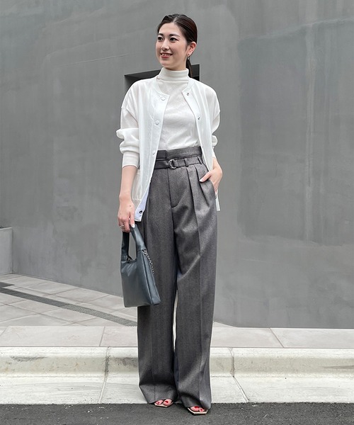 STUNNING LURE（スタニングルアー）の「ハイツイストニットブルゾン（ブルゾン・レディース・ホワイト/ライトブルー/グリーン/ライトグレー/グレイッシュベージュ/ブラック/ピンクベージュ/ブルー・MEDIUM/SMALL/S/M）」の11枚目の写真