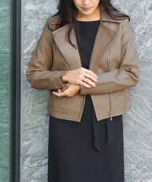 フェイクレザー ライダースジャケット