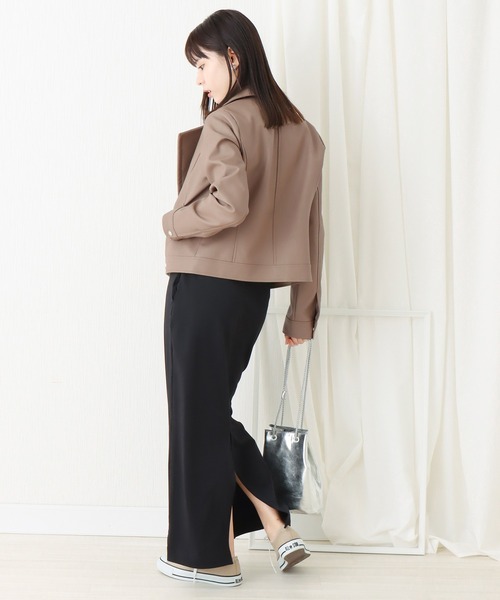 libelle more(リベル モア)の「フェイクレザー ライダースジャケット(ライダースジャケット・レディース・ブラック/ベージュ/アイボリー・L/M)」の14枚目の写真