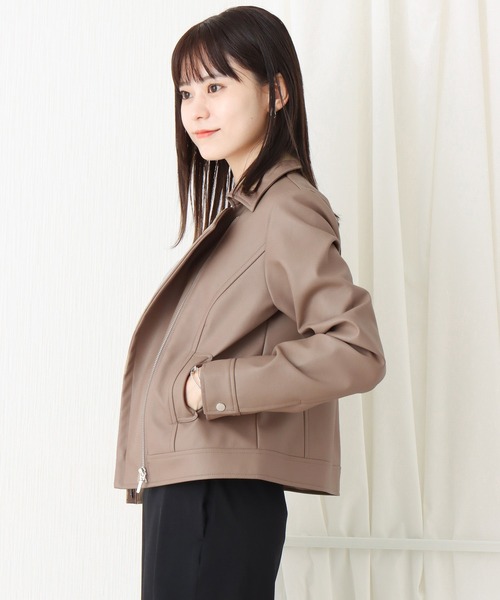 libelle more(リベル モア)の「フェイクレザー ライダースジャケット(ライダースジャケット・レディース・ブラック/ベージュ/アイボリー・L/M)」の15枚目の写真