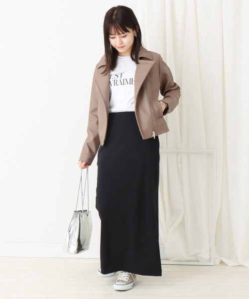 libelle more(リベル モア)の「フェイクレザー ライダースジャケット(ライダースジャケット・レディース・ブラック/ベージュ/アイボリー・L/M)」の16枚目の写真