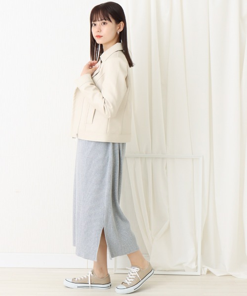 libelle more(リベル モア)の「フェイクレザー ライダースジャケット(ライダースジャケット・レディース・ブラック/ベージュ/アイボリー・L/M)」の7枚目の写真