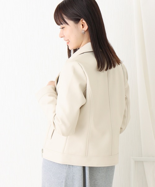 libelle more(リベル モア)の「フェイクレザー ライダースジャケット(ライダースジャケット・レディース・ブラック/ベージュ/アイボリー・L/M)」の8枚目の写真