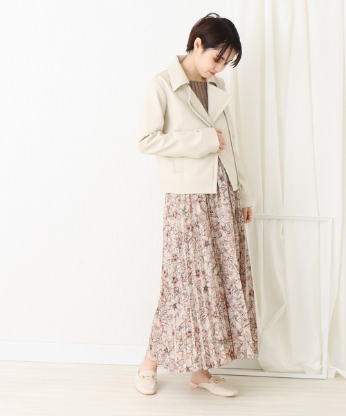 libelle more(リベル モア)の「フェイクレザー ライダースジャケット(ライダースジャケット・レディース・ブラック/ベージュ/アイボリー・L/M)」の4枚目の写真