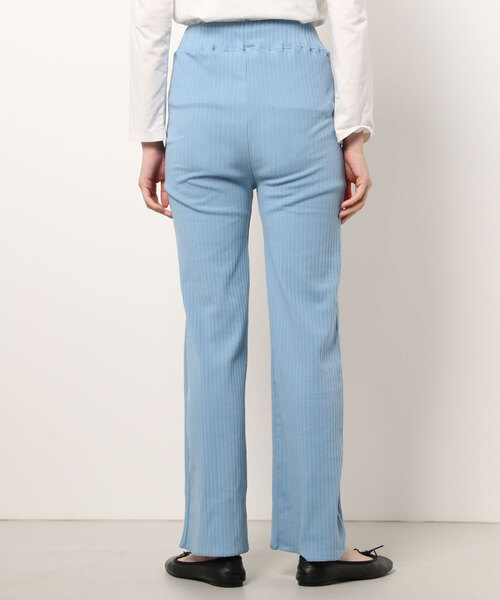 WC（ダブル シー）の「リブイージーパンツ（スラックス・レディース・ブラック/サックスブルー・FREE）」の3枚目の写真