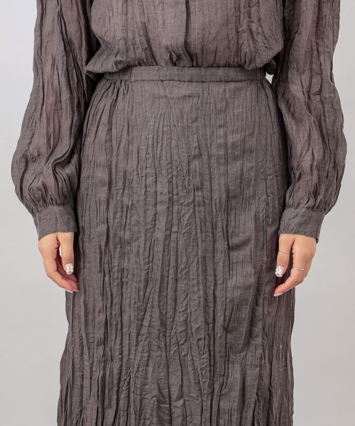 PUAL CE CIN（ピュアルセシン）の「【Du noir】ワッシャー加工スカート（スカート・レディース・チャコールグレー/ベージュ・FREE）」の18枚目の写真