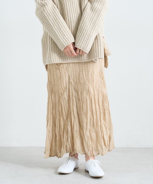 PUAL CE CIN（ピュアルセシン）の「【Du noir】ワッシャー加工スカート（スカート・レディース・チャコールグレー/ベージュ・FREE）」の19枚目の写真