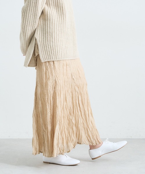 PUAL CE CIN（ピュアルセシン）の「【Du noir】ワッシャー加工スカート（スカート・レディース・チャコールグレー/ベージュ・FREE）」の7枚目の写真