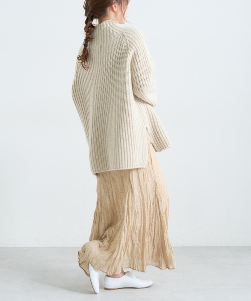 PUAL CE CIN（ピュアルセシン）の「【Du noir】ワッシャー加工スカート（スカート・レディース・チャコールグレー/ベージュ・FREE）」の15枚目の写真