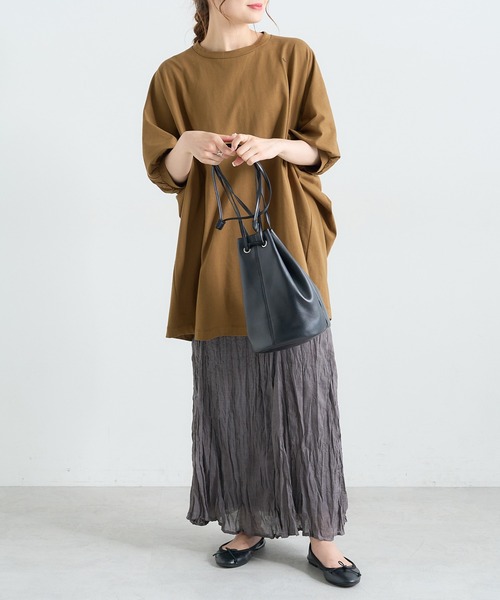 PUAL CE CIN（ピュアルセシン）の「【Du noir】ワッシャー加工スカート（スカート・レディース・チャコールグレー/ベージュ・FREE）」の17枚目の写真