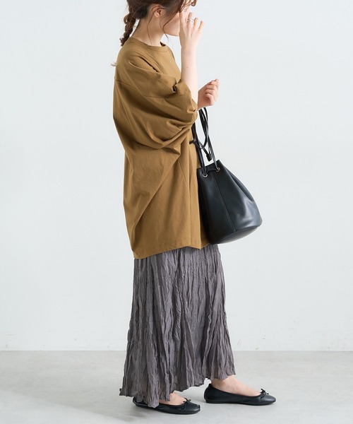 PUAL CE CIN（ピュアルセシン）の「【Du noir】ワッシャー加工スカート（スカート・レディース・チャコールグレー/ベージュ・FREE）」の10枚目の写真
