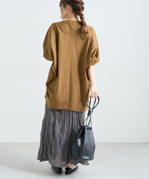 PUAL CE CIN（ピュアルセシン）の「【Du noir】ワッシャー加工スカート（スカート・レディース・チャコールグレー/ベージュ・FREE）」の6枚目の写真