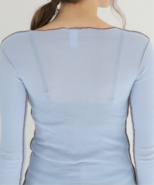 BASERANGE（ベースレンジ）の「【BASERANGE/ベースレンジ】PRE VEIN LONGSLEEVE：カットソー（Tシャツ/カットソー・レディース・アイボリー/ブルー・SMALL）」の16枚目の写真