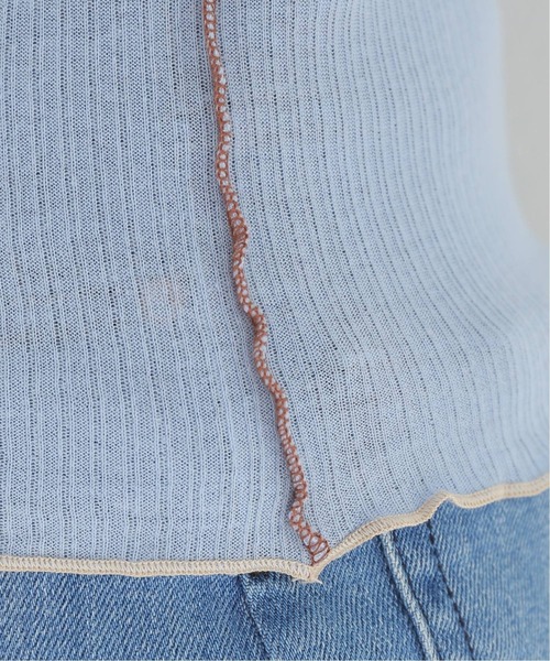 BASERANGE（ベースレンジ）の「【BASERANGE/ベースレンジ】PRE VEIN LONGSLEEVE：カットソー（Tシャツ/カットソー・レディース・アイボリー/ブルー・SMALL）」の6枚目の写真