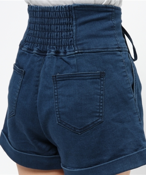 WEGO（ウィゴー）の「WEGO/レースアップショートパンツ（デニムパンツ・レディース・インディゴブルー/ライトインディゴブルー/ホワイト・FREE）」の5枚目の写真