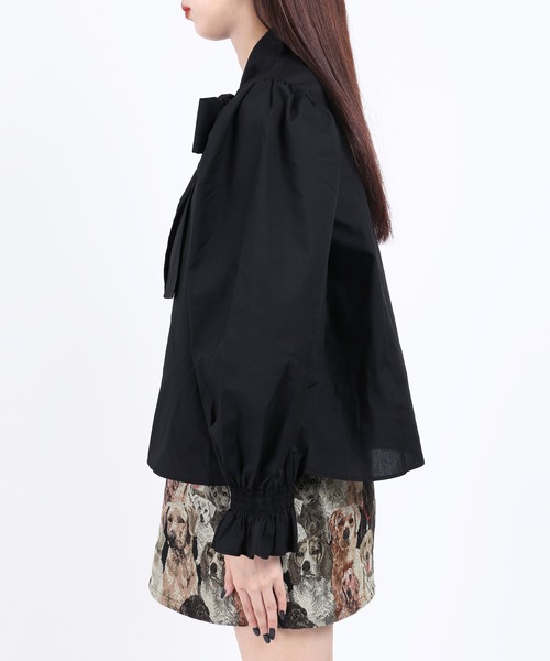 PHILLY（フィリー）の「リボン付き長袖ブラウス（シャツ/ブラウス・レディース・ホワイト/ブラック・FREE）」の4枚目の写真