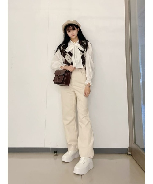 PHILLY（フィリー）の「リボン付き長袖ブラウス（シャツ/ブラウス・レディース・ホワイト/ブラック・FREE）」の10枚目の写真