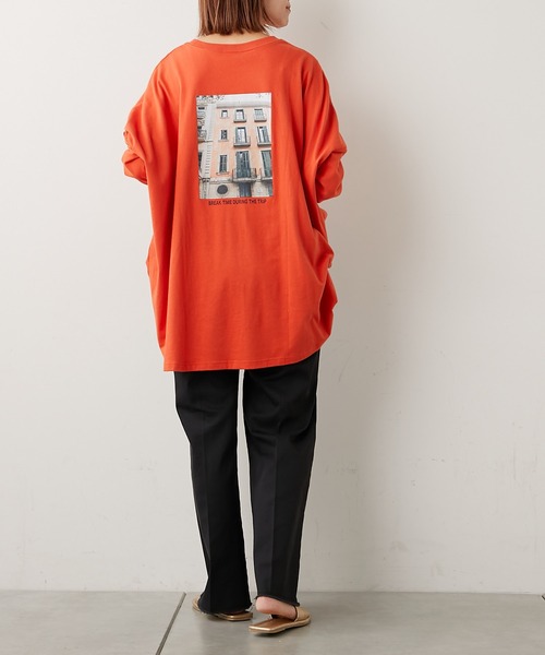 CIAOPANIC TYPY（チャオパニックティピー）の「バックフォトスーパーBIGチュニックTee（Tシャツ/カットソー・レディース・チャコールグレー/オフホワイト/オレンジ/グレー系その他・ONE SIZE）」の15枚目の写真