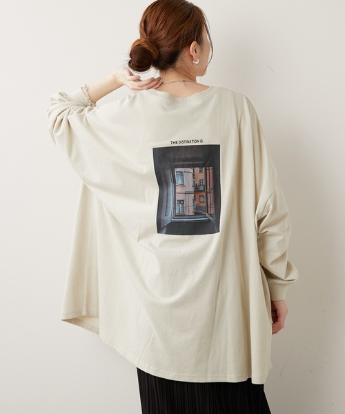 CIAOPANIC TYPY（チャオパニックティピー）の「バックフォトスーパーBIGチュニックTee（Tシャツ/カットソー・レディース・チャコールグレー/オフホワイト/オレンジ/グレー系その他・ONE SIZE）」の19枚目の写真