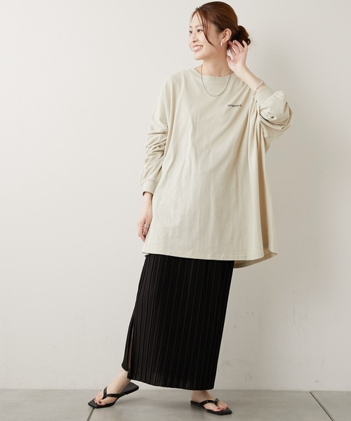 CIAOPANIC TYPY（チャオパニックティピー）の「バックフォトスーパーBIGチュニックTee（Tシャツ/カットソー・レディース・チャコールグレー/オフホワイト/オレンジ/グレー系その他・ONE SIZE）」の13枚目の写真