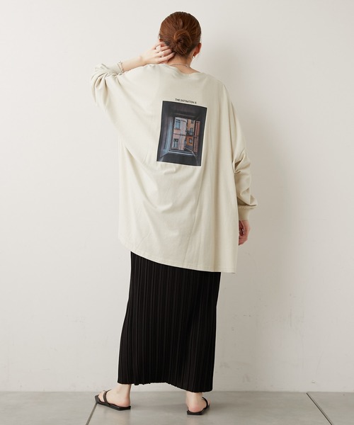 CIAOPANIC TYPY（チャオパニックティピー）の「バックフォトスーパーBIGチュニックTee（Tシャツ/カットソー・レディース・チャコールグレー/オフホワイト/オレンジ/グレー系その他・ONE SIZE）」の20枚目の写真