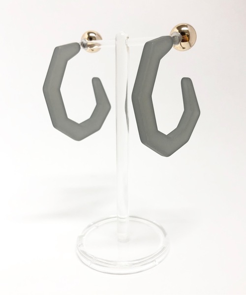 KONVINI(コンビニ)の「【ALP 】2wayアクリルピアス / 10007(ピアス(両耳用)・レディース・ホワイト/ベージュ/グリーン/ブルーグレー/ブラウン・FREE)」の8枚目の写真