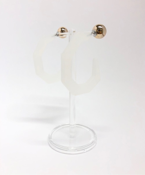 KONVINI(コンビニ)の「【ALP 】2wayアクリルピアス / 10007(ピアス(両耳用)・レディース・ホワイト/ベージュ/グリーン/ブルーグレー/ブラウン・FREE)」の6枚目の写真