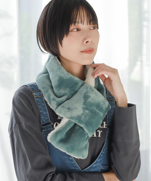 LAKOLE（ラコレ）の「フリースナイトマフラー / 216470（その他ルームウェア・レディース・ベージュ/ピンク/グリーン/チャコール・FREE）」の4枚目の写真