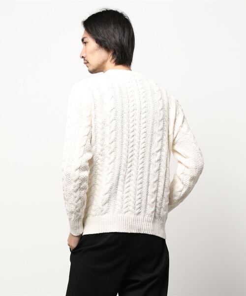 STYLEBLOCK（スタイルブロック）の「ポリモール総ケーブルクルーネックニット（ニット/セーター・メンズ・オートミール/タン/ブルー/ブラック・M/L）」の6枚目の写真