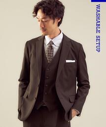 WORK TRIP OUTFITS GREEN LABEL RELAXING | WTO TWPU シャンブレー スリム スーツジャケット -ウォッシャブル・防シワ・ストレッチ-(スーツジャケット)