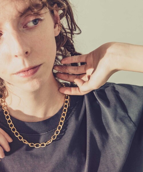 and cloud（アンドクラウド）の「Curb Chain Necklace S（ネックレス・レディース・ブラック/シルバー/イエローゴールド・FREE）」の9枚目の写真