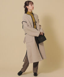 Ray BEAMS | Ray BEAMS / ライナー付き パイピング コート(ノーカラーコート)