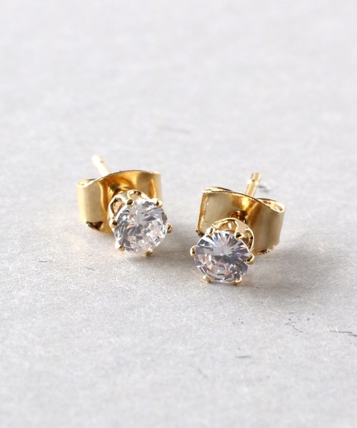 1粒ストーンピアス4mm（ピアス（両耳用））｜Manon's Selection