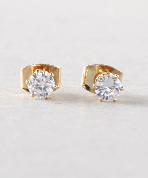 Manon's Selection（マノンズセレクション）の「1粒ストーンピアス4ｍｍ（ピアス（両耳用）・レディース・ゴールド/シルバー・ONE SIZE）」の6枚目の写真