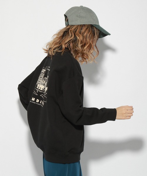 PBLIM（ページボーイリム）の「【PAGEBOYLIM】センダハナコラボダイナーグラフィック（スウェット・レディース・ブラック/グレー・MEDIUM/LARGE）」の5枚目の写真