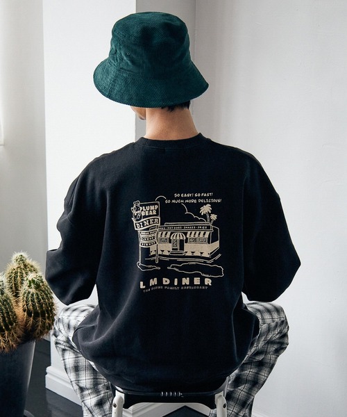 PBLIM（ページボーイリム）の「【PAGEBOYLIM】センダハナコラボダイナーグラフィック（スウェット・レディース・ブラック/グレー・MEDIUM/LARGE）」の10枚目の写真