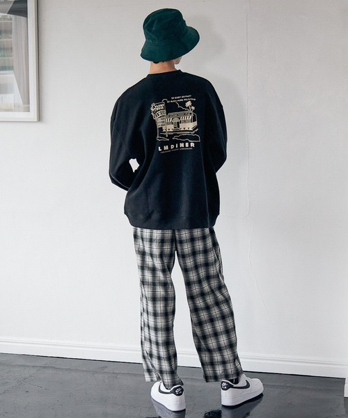 PBLIM（ページボーイリム）の「【PAGEBOYLIM】センダハナコラボダイナーグラフィック（スウェット・レディース・ブラック/グレー・MEDIUM/LARGE）」の12枚目の写真