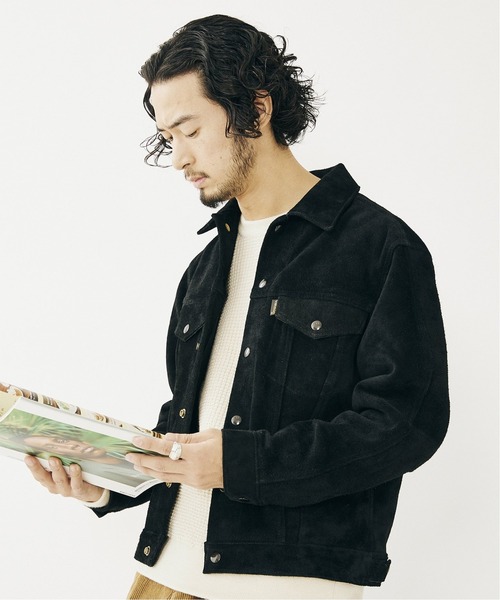 VANSON(ヴァンソン)の「【VANSON / バンソン × JS】別注 TRUCKER JACKET- BACKSKIN(ブルゾン・メンズ・ブラック・44/42/46)」の8枚目の写真