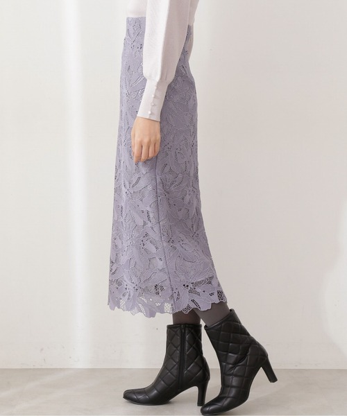 PROPORTION BODY DRESSING(プロポーションボディドレッシング)の「ロングナローレーススカート / 1212120001(スカート・レディース・ベージュ/オフホワイト/ブルー系その他・MEDIUM/SMALL)」の7枚目の写真