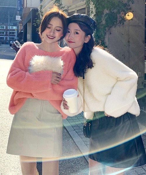 DAY CLOSET（デイ クローゼット）の「ゆるっとふんわり甘めシャギーニットトップス レディース（ニット/セーター・レディース・ホワイト/イエロー/ブルー/ピンク/ブルー系その他/ワイン/スモークピンク/グレイッシュベージュ/ブラック/ダークグレー/コバルトブルー・ONE SIZE）」の12枚目の写真