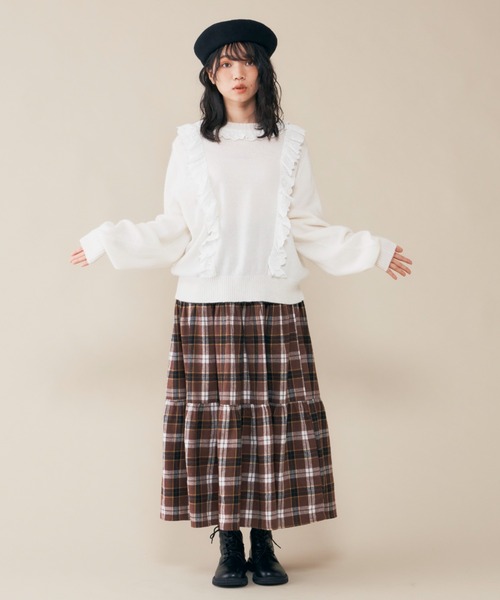 MERLOT(メルロー)の「チェックティアードスカート(スカート・レディース・ブルー/ブラウン/グリーン・FREE)」の16枚目の写真