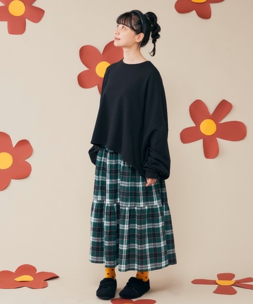 MERLOT(メルロー)の「チェックティアードスカート(スカート・レディース・ブルー/ブラウン/グリーン・FREE)」の6枚目の写真